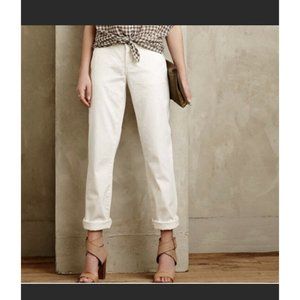 Pilcro And The Letterpress Anthropologie White Pants 28 Hyphen Straight Chino E3